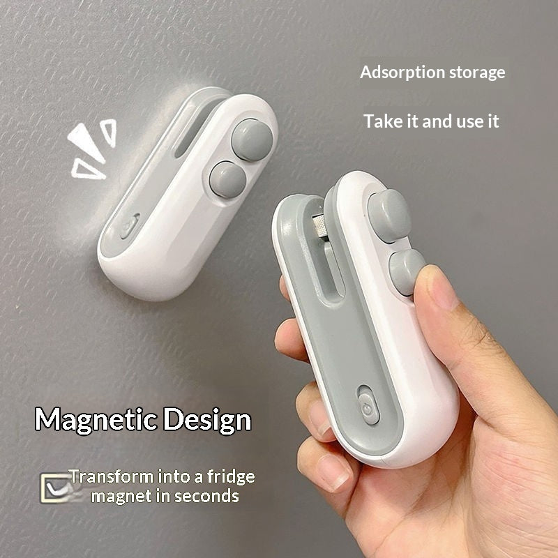 Mini 2-in-1 USB Heat Sealer & Bag Opener – Portable Snack Plastic Bag Sealing Machine for Home