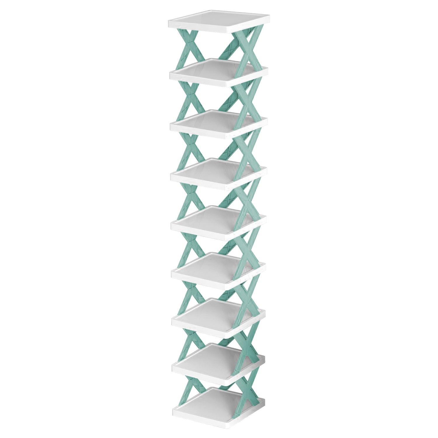 9-Tier Slim Shoe Rack – Vertical Space-Saving Plastic Shoe Organizer for Entryway & Closet