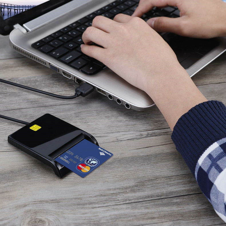 USB 2.0 Smart Card Reader for PC/Laptop - Compatible with SIM, ID, & Banking Cards