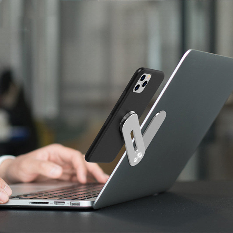 Universal Dual-Screen Laptop Phone Stand - Magnetic Slim Side Bracket for iPhone & Android