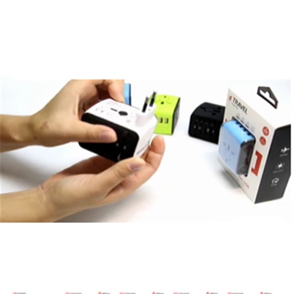 Multi-Port Universal Travel Plug Adapter - USB Quick Charge Wall Socket for US, EU, UK, AU