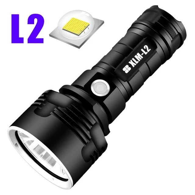 High-Power Rechargeable LED Flashlight - Super Bright Outdoor Torch with Adjustable Focus