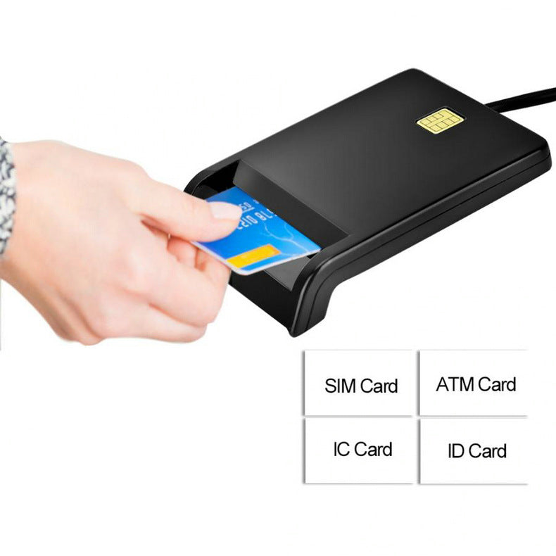 USB 2.0 Smart Card Reader for PC/Laptop - Compatible with SIM, ID, & Banking Cards