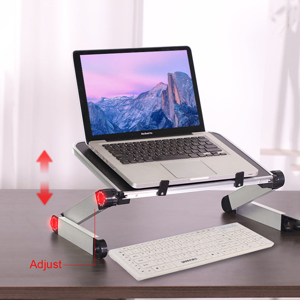 Foldable Laptop Stand & Tablet Holder - Adjustable Height Ergonomic Cooling Desk