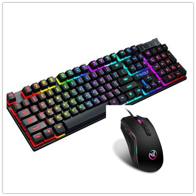 Wired USB Gaming Keyboard with Rainbow RGB Lighting - Waterproof & Durable
