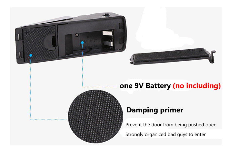Heavy Duty Door Wedge Alarm – Wireless Intruder Alert for Home, Apartment & Travel