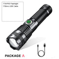 P50 LED Tactical Flashlight - High Lumens, USB Rechargeable with Battery Display & Telescopic Zoom - Waterproof Outdoor Torch