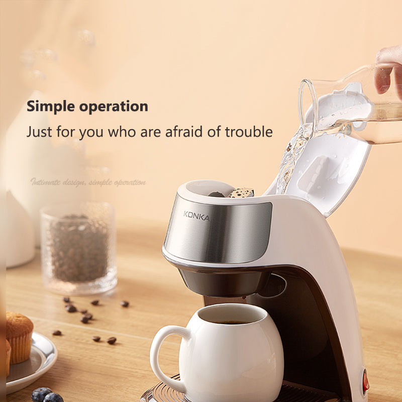 Portable Fully Automatic Coffee Machine – Small American Drip Maker for Home & Office Use