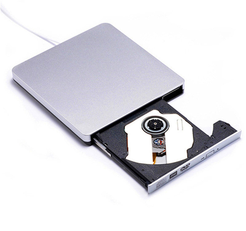 Portable External USB DVD/CD Drive - Slim Optical Burner & Player for Laptop & PC