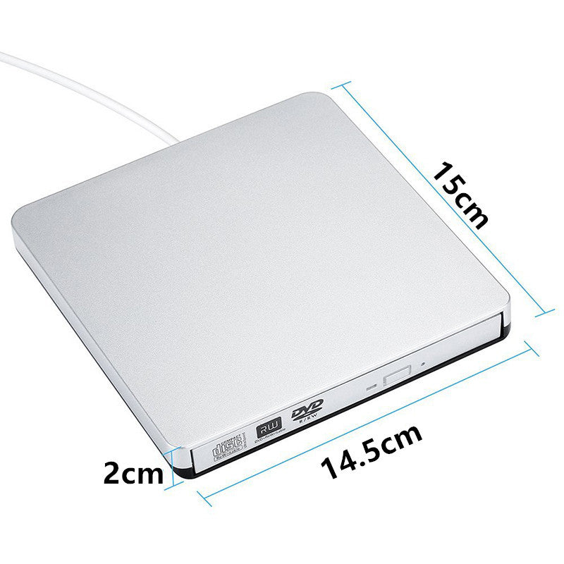 Portable External USB DVD/CD Drive - Slim Optical Burner & Player for Laptop & PC