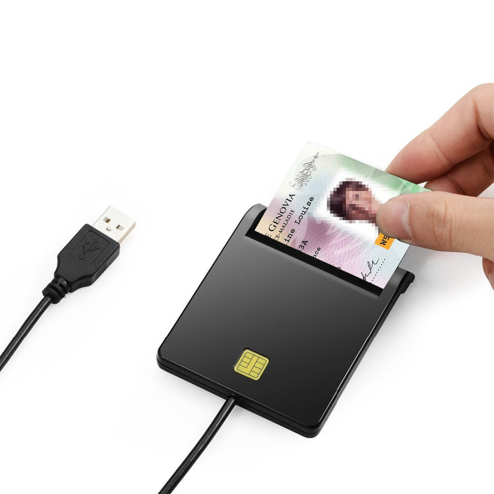 USB 2.0 Smart Card Reader for PC/Laptop - Compatible with SIM, ID, & Banking Cards