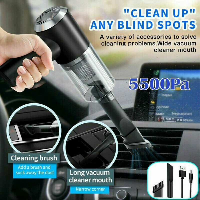 Handheld Rechargeable Car Vacuum – Powerful Cordless Cleaner for Small Spaces