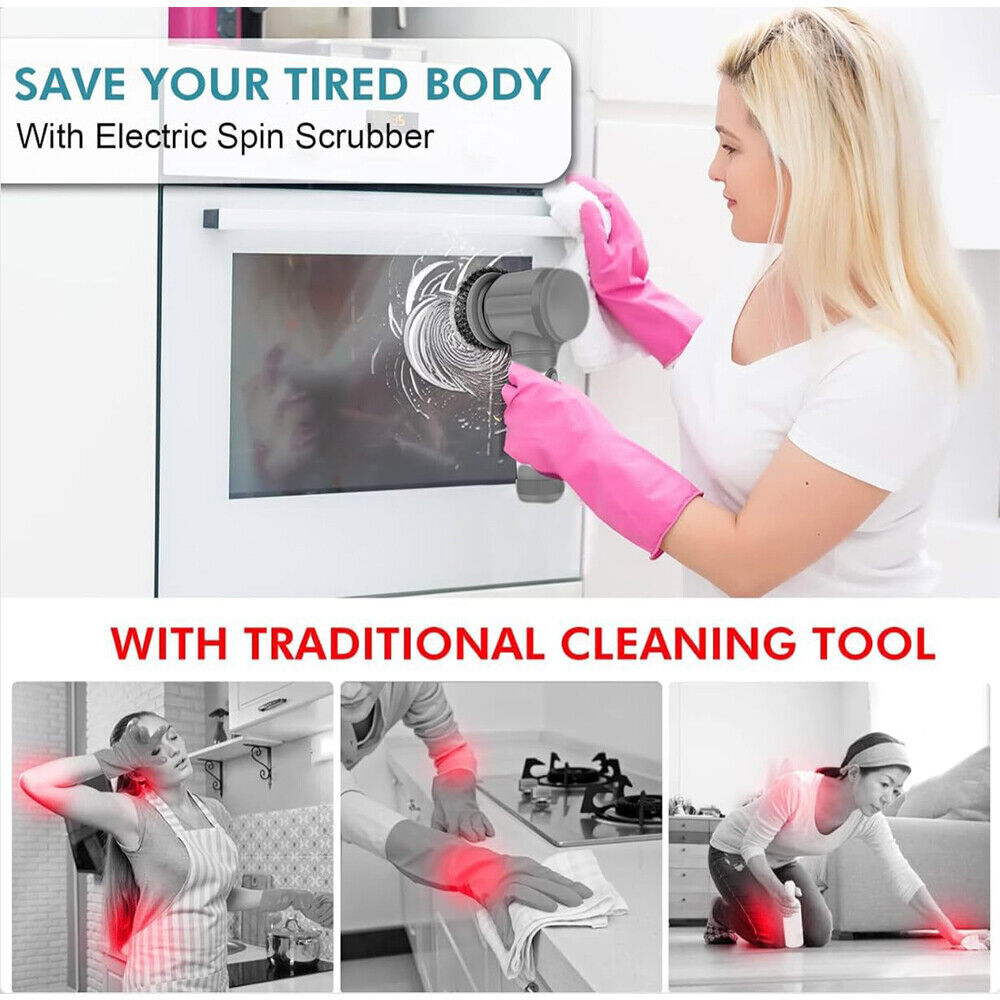 Rechargeable Electric Spin Scrubber – Cordless Turbo Cleaning Brush