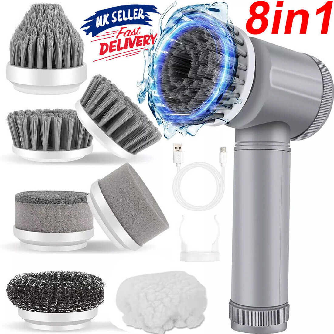 Rechargeable Electric Spin Scrubber – Cordless Turbo Cleaning Brush
