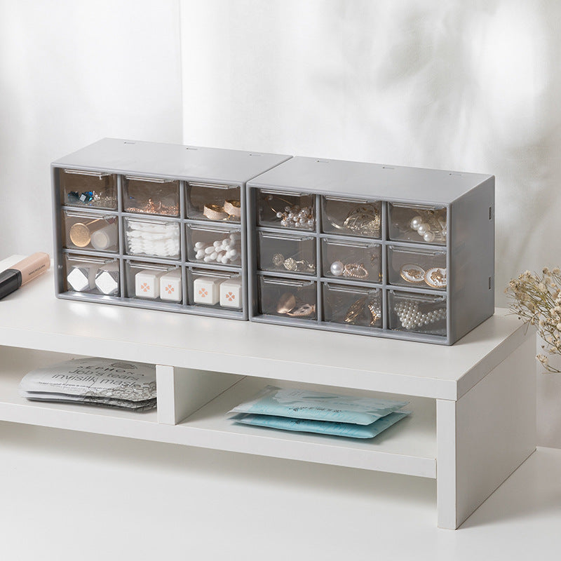 Transparent Storage Organizer Box – Stackable Desktop Drawer for Office Supplies, Cosmetics & Accessories