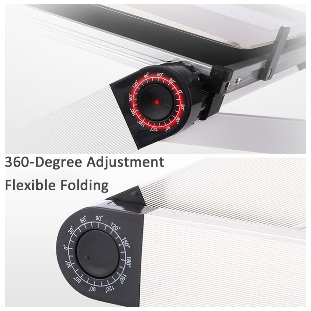 Foldable Laptop Stand & Tablet Holder - Adjustable Height Ergonomic Cooling Desk
