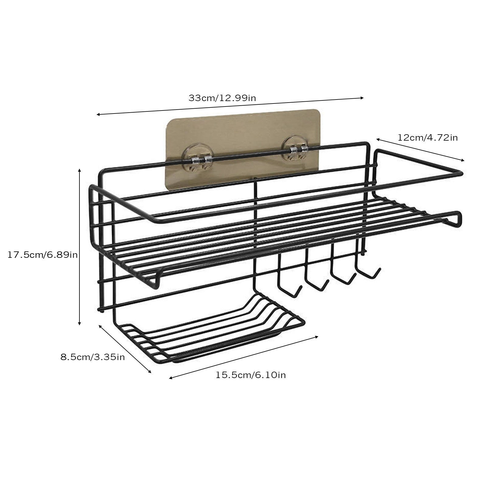 Punch-Free Bathroom Storage Rack – No-Drill Wall Mounted Organizer