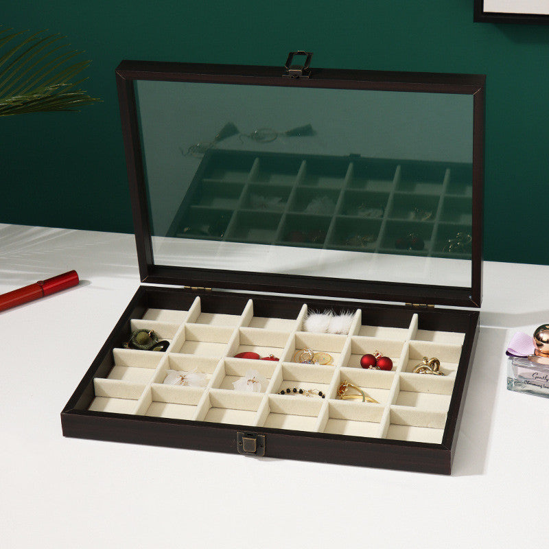 Rosewood-Style Jewelry Storage Box – Multi-Compartment Organizer for Rings, Earrings, Bracelets & Necklaces