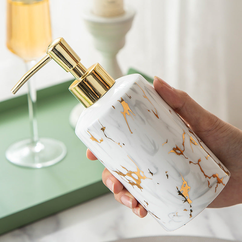 Marble Style Ceramic Bathroom Accessory Set – Luxury Wash Kit