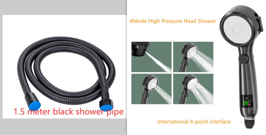 Pressurized Shower Head with Digital Temperature Display