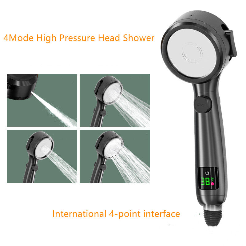 Pressurized Shower Head with Digital Temperature Display
