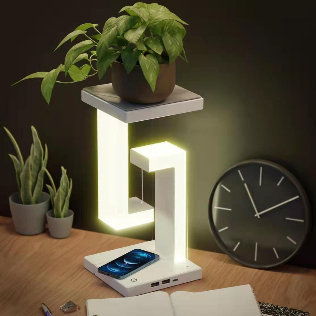 Creative Floating Balance Lamp with Wireless Charging – Magnetic Suspension LED Table Lamp for Bedroom & Living Room
