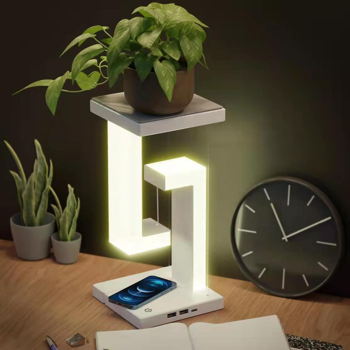 Creative Floating Balance Lamp with Wireless Charging – Magnetic Suspension LED Table Lamp for Bedroom & Living Room