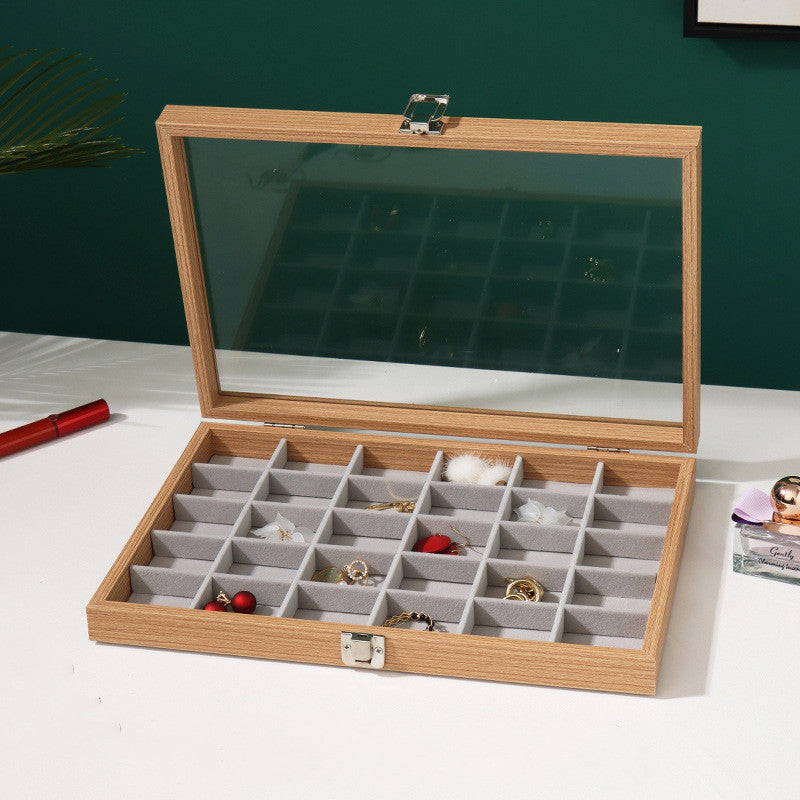 Rosewood-Style Jewelry Storage Box – Multi-Compartment Organizer for Rings, Earrings, Bracelets & Necklaces