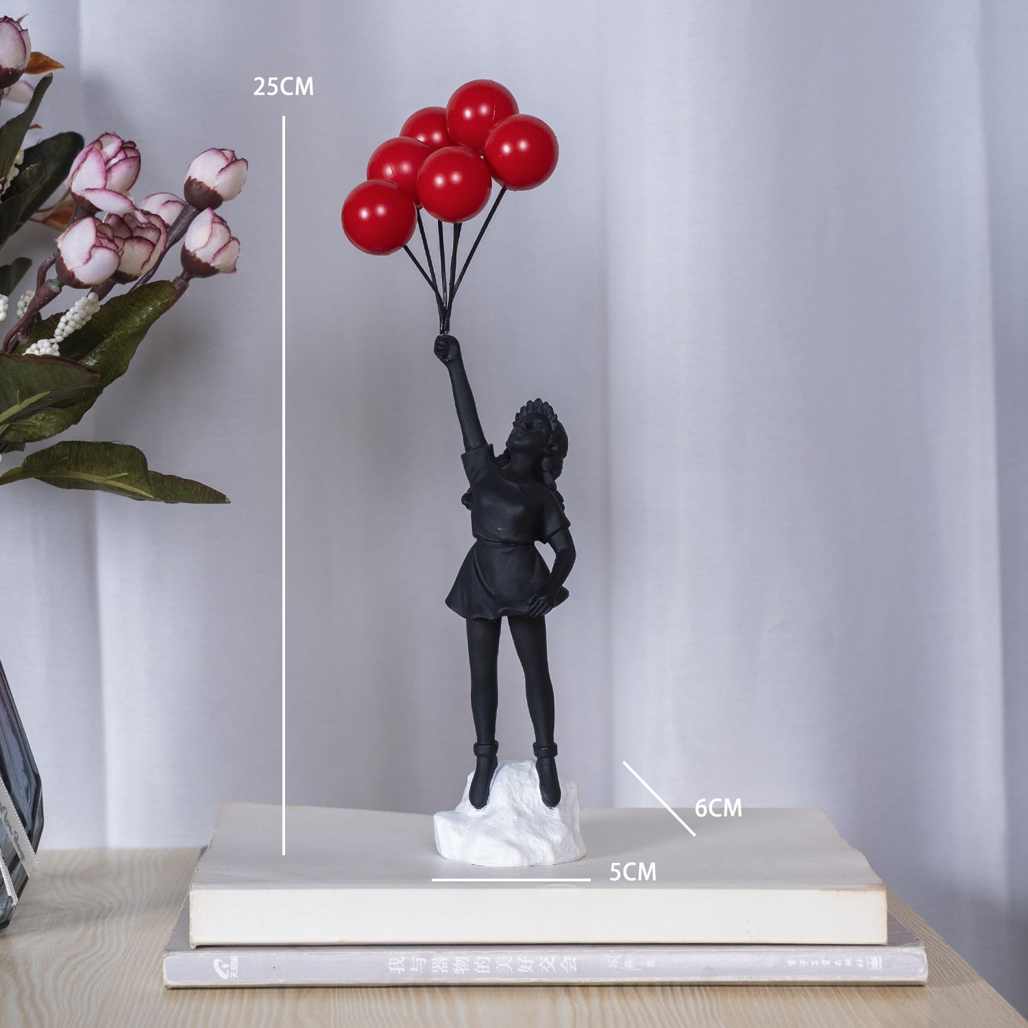 Little Girl with Balloon Resin Art Sculpture – Modern Living Room Decoration