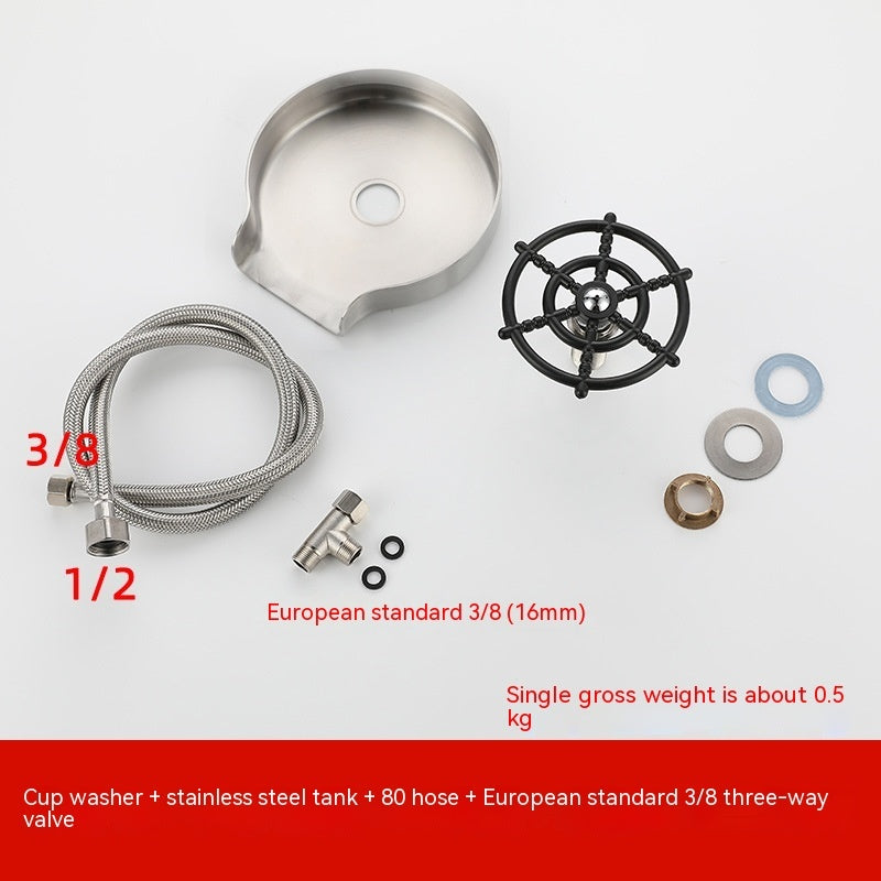 High-Pressure Cup Washer for Sink – Automatic Glass & Pitcher Rinse Tool