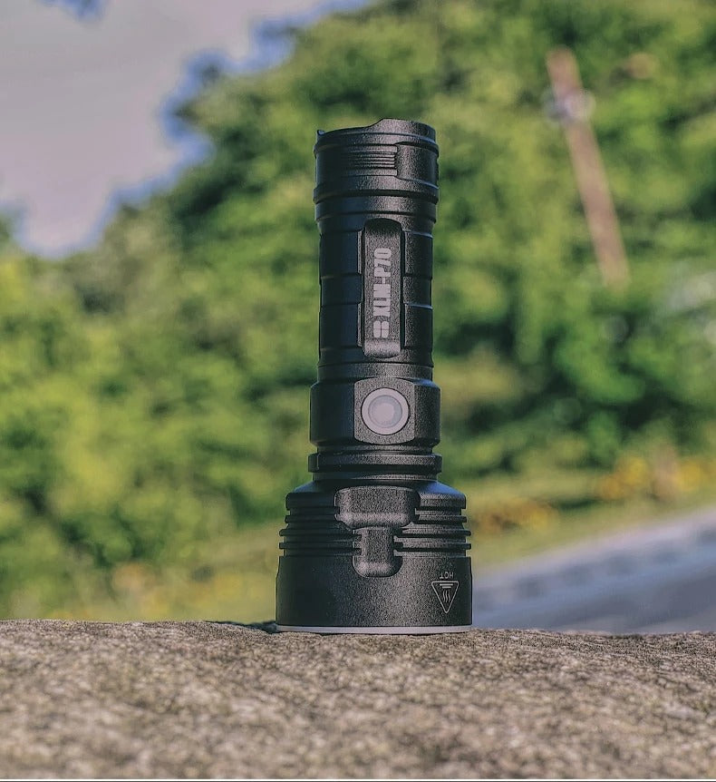 High-Power Rechargeable LED Flashlight - Super Bright Outdoor Torch with Adjustable Focus