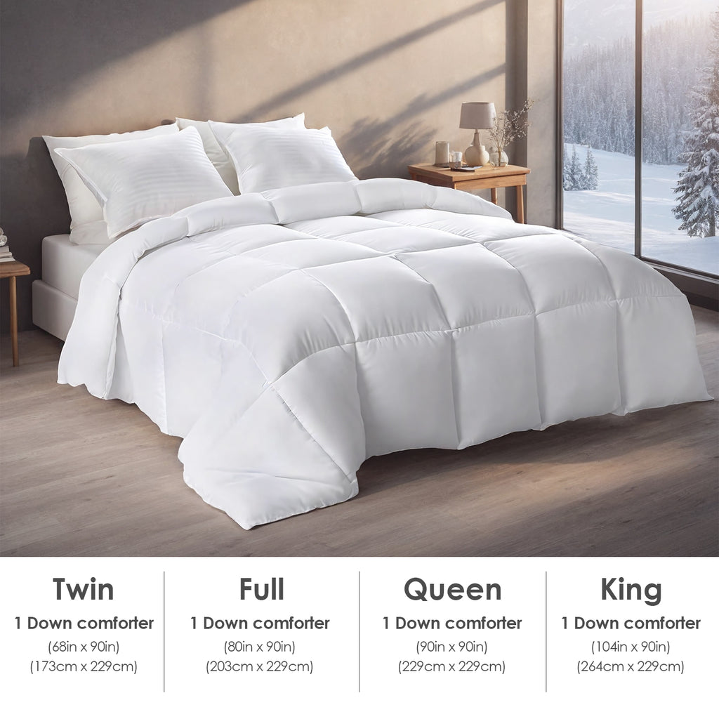 White Oversized Checkered Quilted Duvet – Plush Filling & Luxury Hotel-Grade Comfort