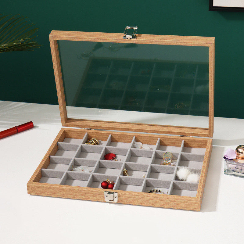 Rosewood-Style Jewelry Storage Box – Multi-Compartment Organizer for Rings, Earrings, Bracelets & Necklaces