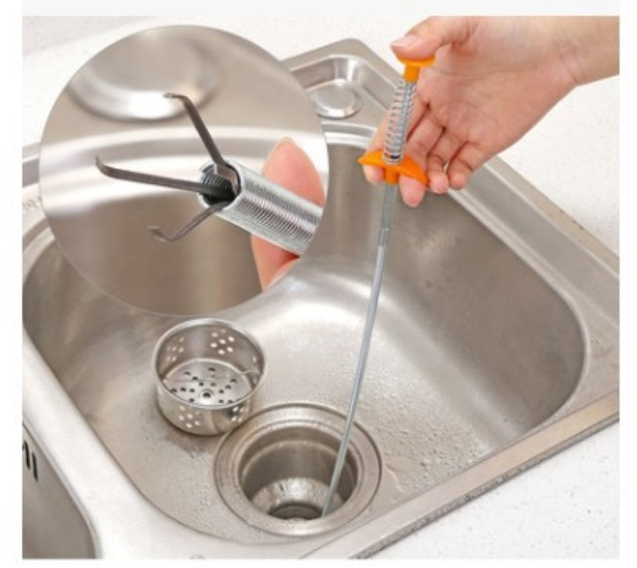 60cm Drain Cleaning Tool – Flexible Spring Pipe Dredger | Hair Remover & Clog Cleaner for Kitchen Sink, Bathroom & Shower Drains
