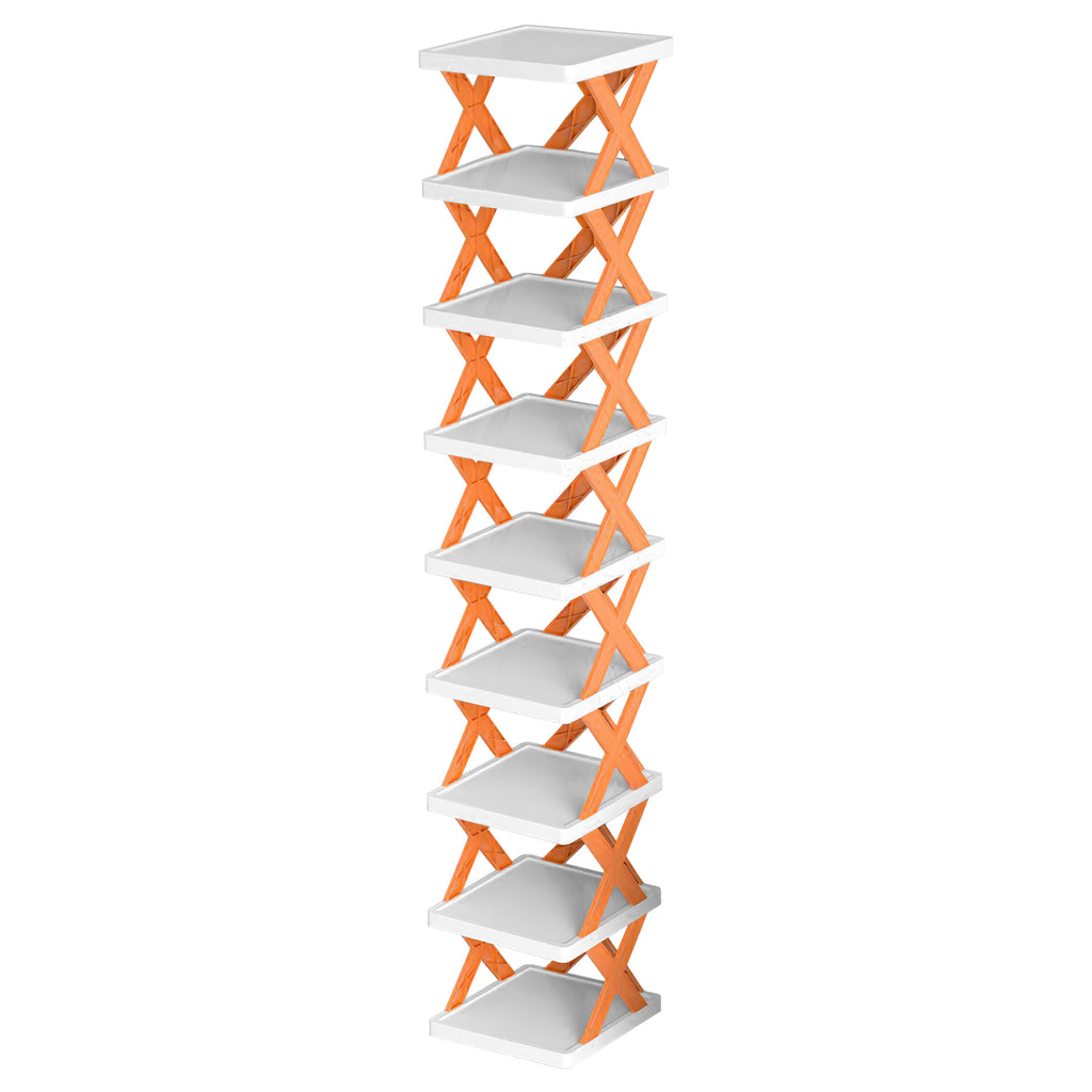 9-Tier Slim Shoe Rack – Vertical Space-Saving Plastic Shoe Organizer for Entryway & Closet