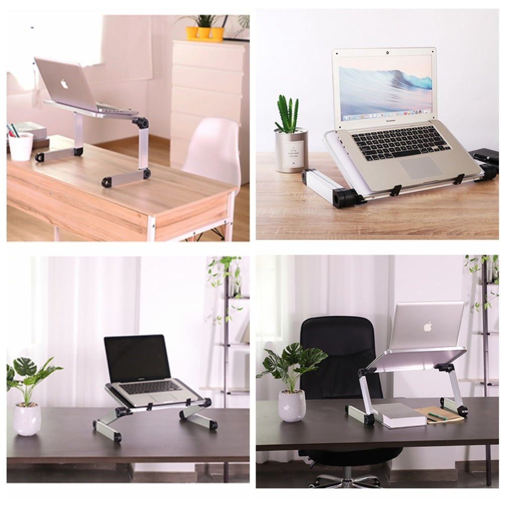 Foldable Laptop Stand & Tablet Holder - Adjustable Height Ergonomic Cooling Desk