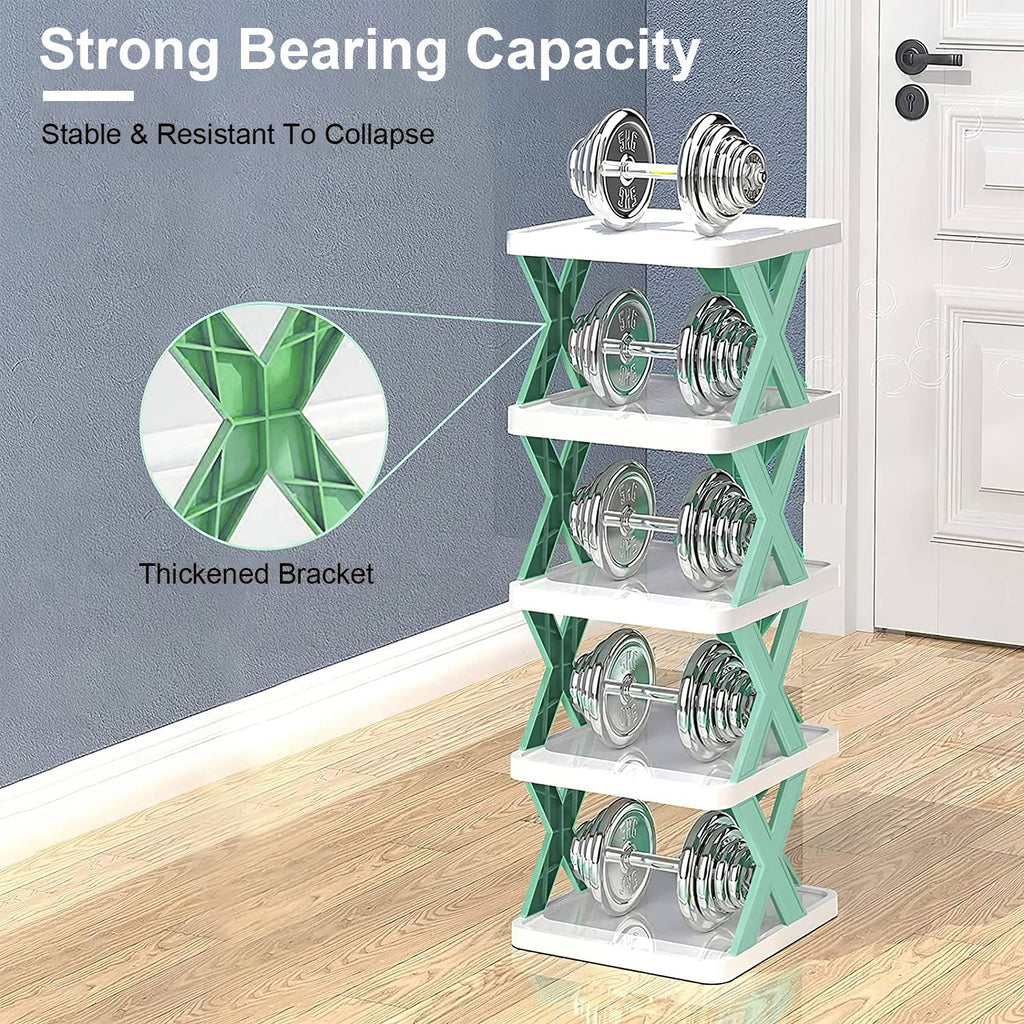 9-Tier Slim Shoe Rack – Vertical Space-Saving Plastic Shoe Organizer for Entryway & Closet