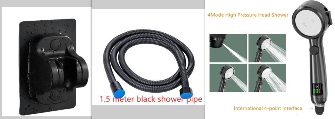 Pressurized Shower Head with Digital Temperature Display