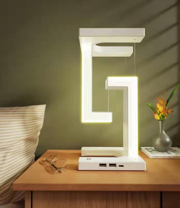 Creative Floating Balance Lamp with Wireless Charging – Magnetic Suspension LED Table Lamp for Bedroom & Living Room