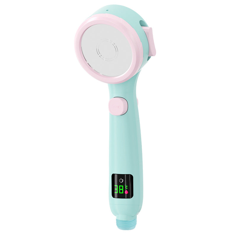 Pressurized Shower Head with Digital Temperature Display