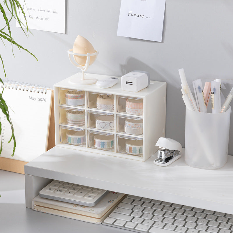 Transparent Storage Organizer Box – Stackable Desktop Drawer for Office Supplies, Cosmetics & Accessories