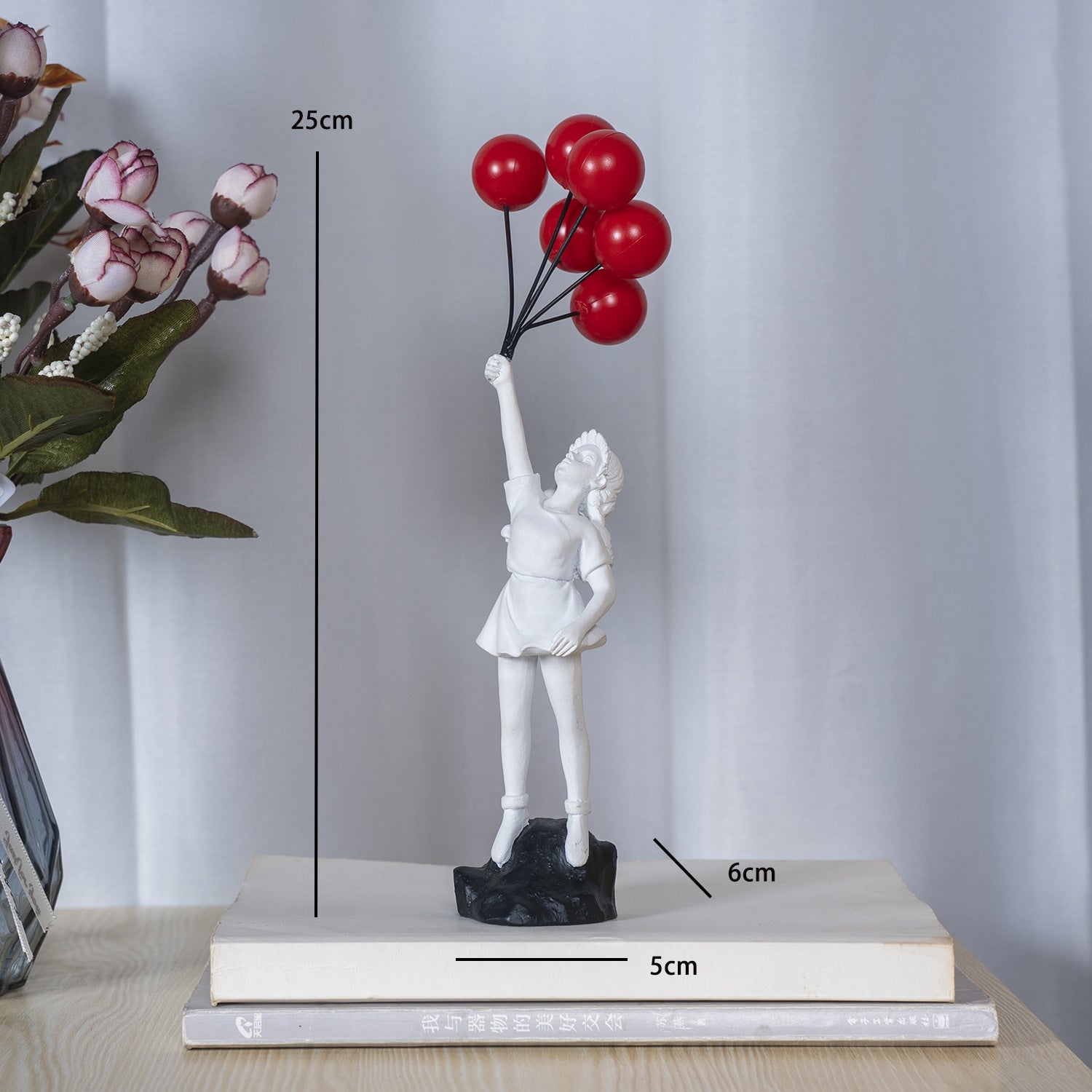Little Girl with Balloon Resin Art Sculpture – Modern Living Room Decoration