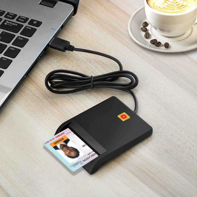 USB 2.0 Smart Card Reader for PC/Laptop - Compatible with SIM, ID, & Banking Cards