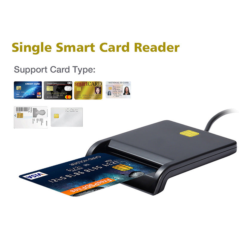 USB 2.0 Smart Card Reader for PC/Laptop - Compatible with SIM, ID, & Banking Cards