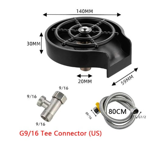 High-Pressure Cup Washer for Sink – Automatic Glass & Pitcher Rinse Tool