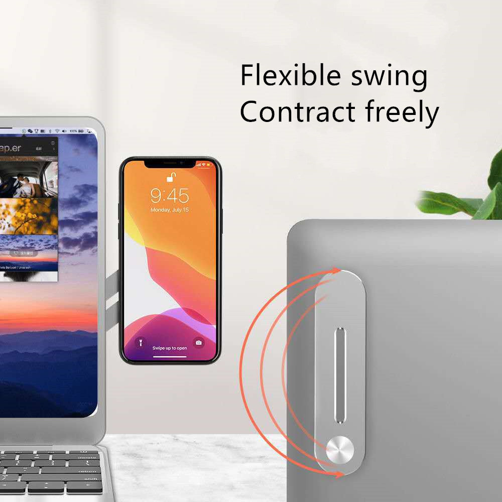Universal Dual-Screen Laptop Phone Stand - Magnetic Slim Side Bracket for iPhone & Android