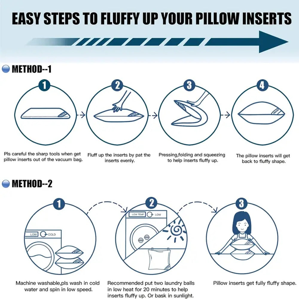 Blue Bed Pillows – Soft & Breathable Sleeping Pillows for Home & Hotel Use