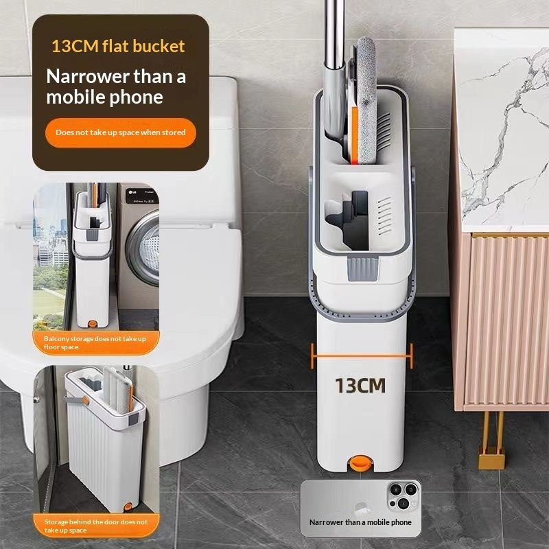 Innovative Narrow-Slot Flat Mop for Easy Hands-Free Mopping