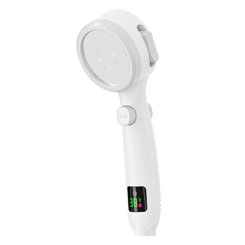 Pressurized Shower Head with Digital Temperature Display