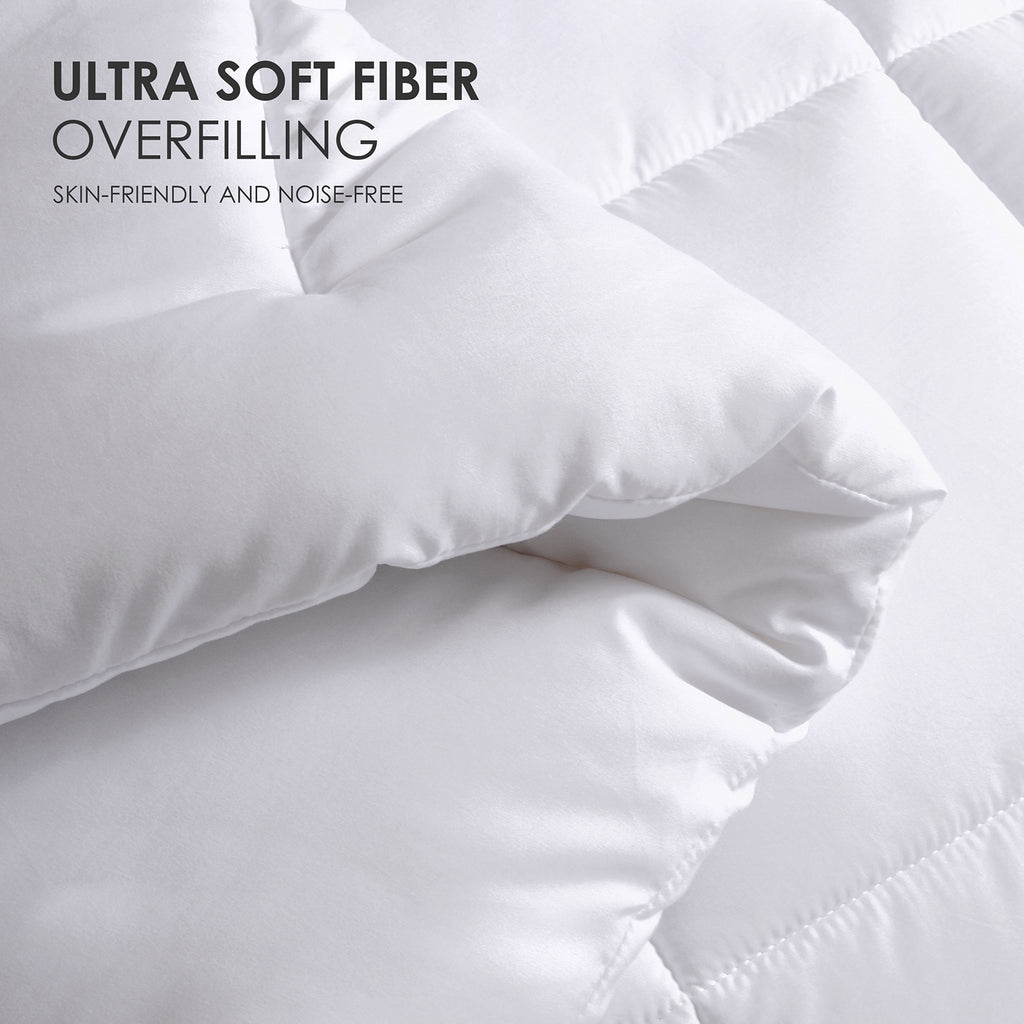 White Oversized Checkered Quilted Duvet – Plush Filling & Luxury Hotel-Grade Comfort